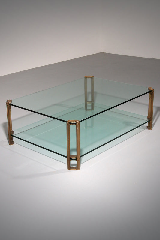 Vintage Glass Coffee Table by Peter Ghyczy, Model T24    (120x90x45)