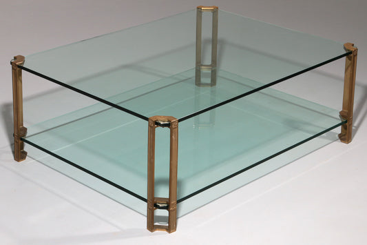 Vintage Glass Coffee Table by Peter Ghyczy, Model T24    (120x90x45)