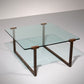 Coffee Table Glass and Brass by Peter Ghyczy Model T54 1970