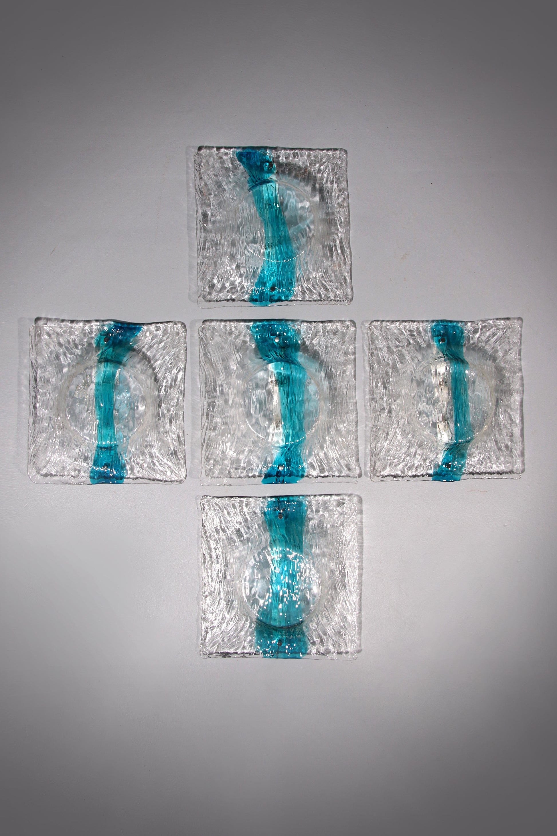 Murano Flush Mount Scone by Toni Zuccheri for Venini 5 pieces.