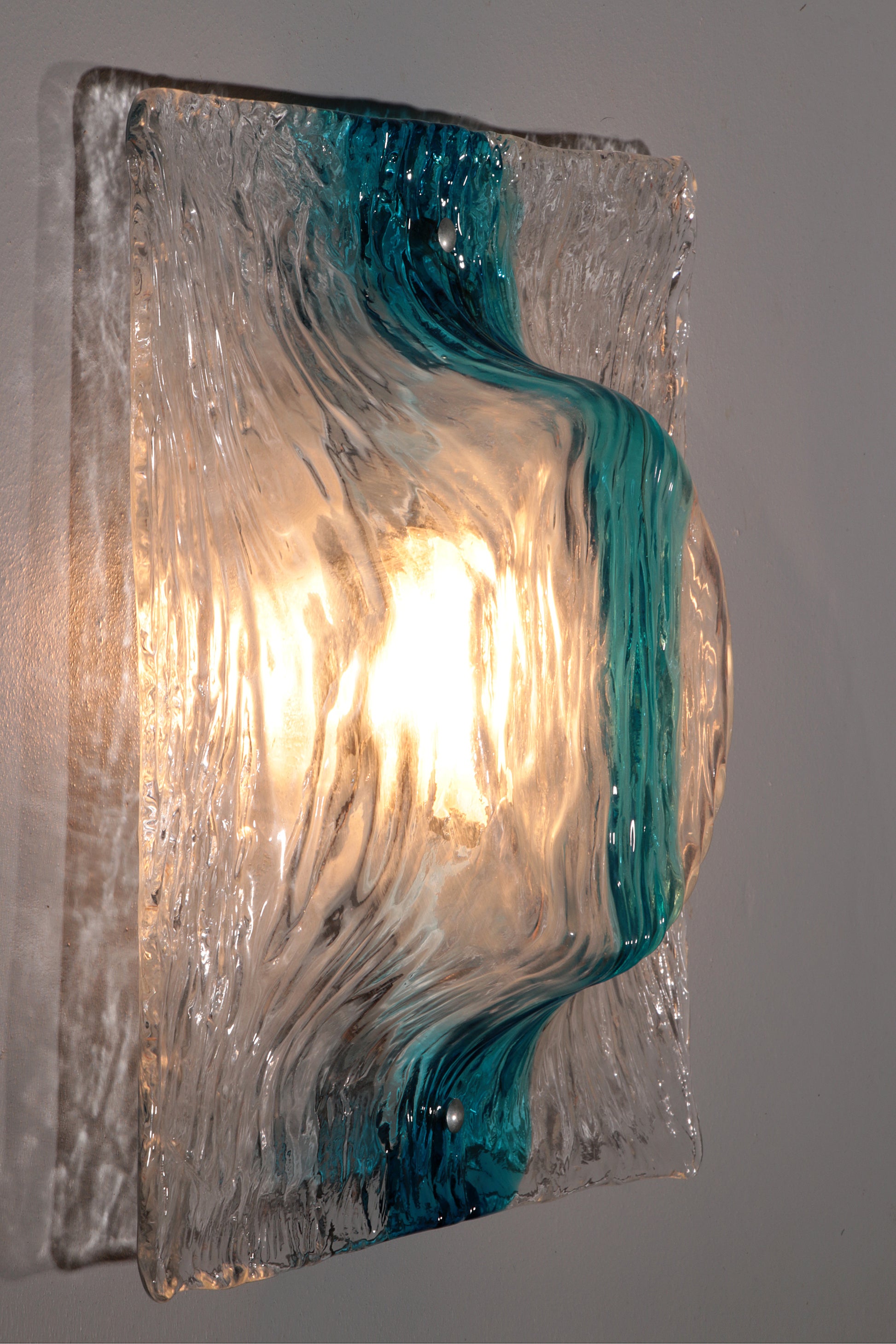 Murano Flush Mount Scone by Toni Zuccheri for Venini 5 pieces.