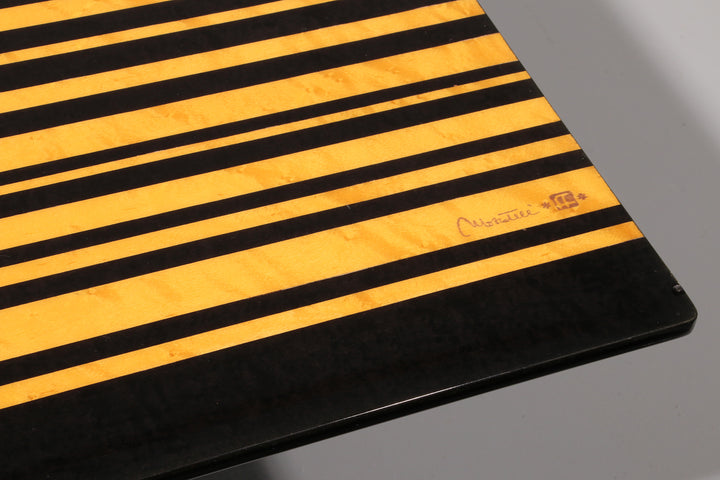 1980s Italian Coffee Table in Black and Yellow Lacquered wood.