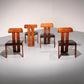 Mario Marenco Walnut Sapporo Dining Chairs for Mobilgirgi, 1970s