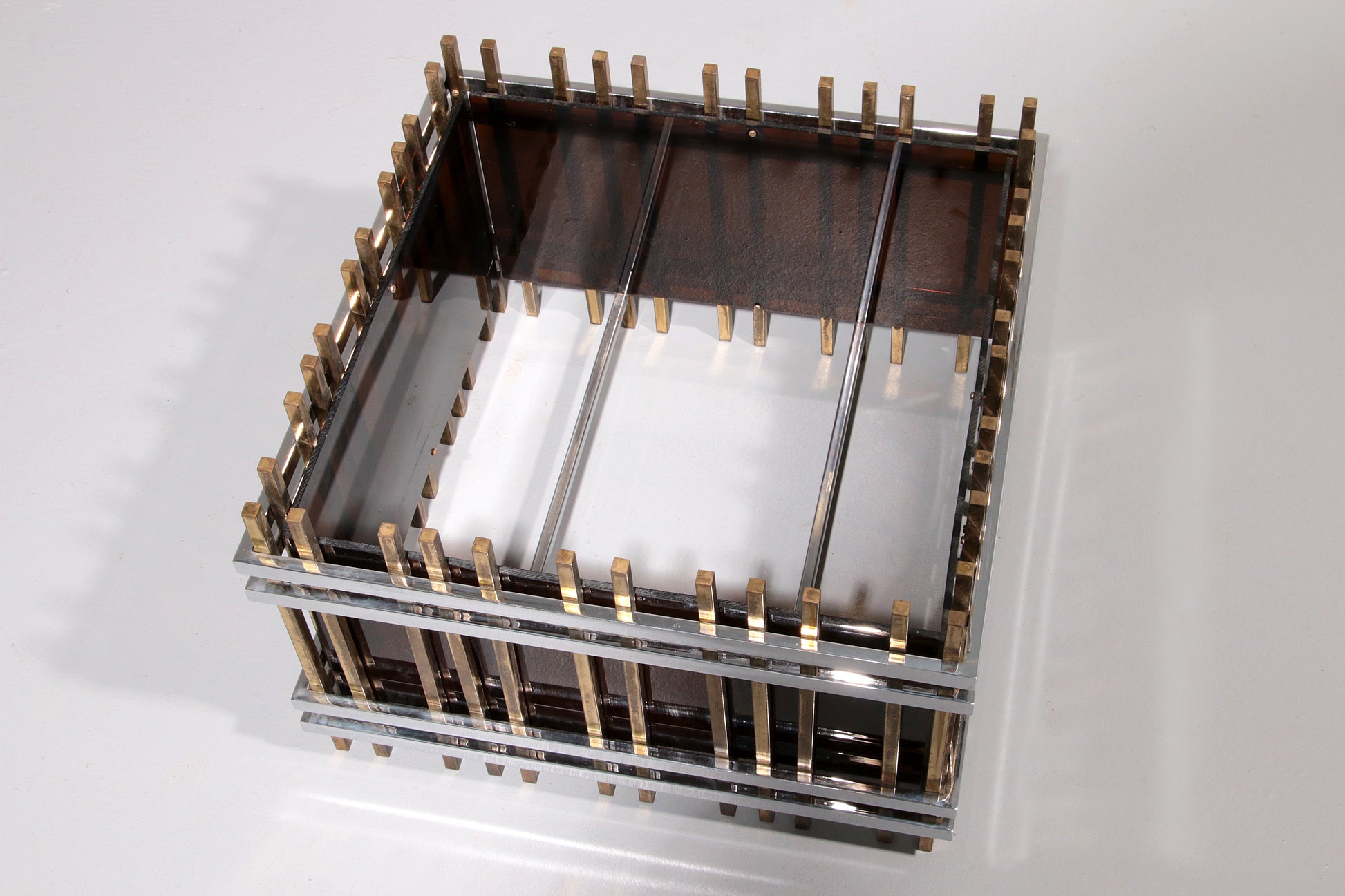 Italian Modernist “Fioriera” Planter Attributed to Romeo Rega – Brass, Chrome &  Acrylic