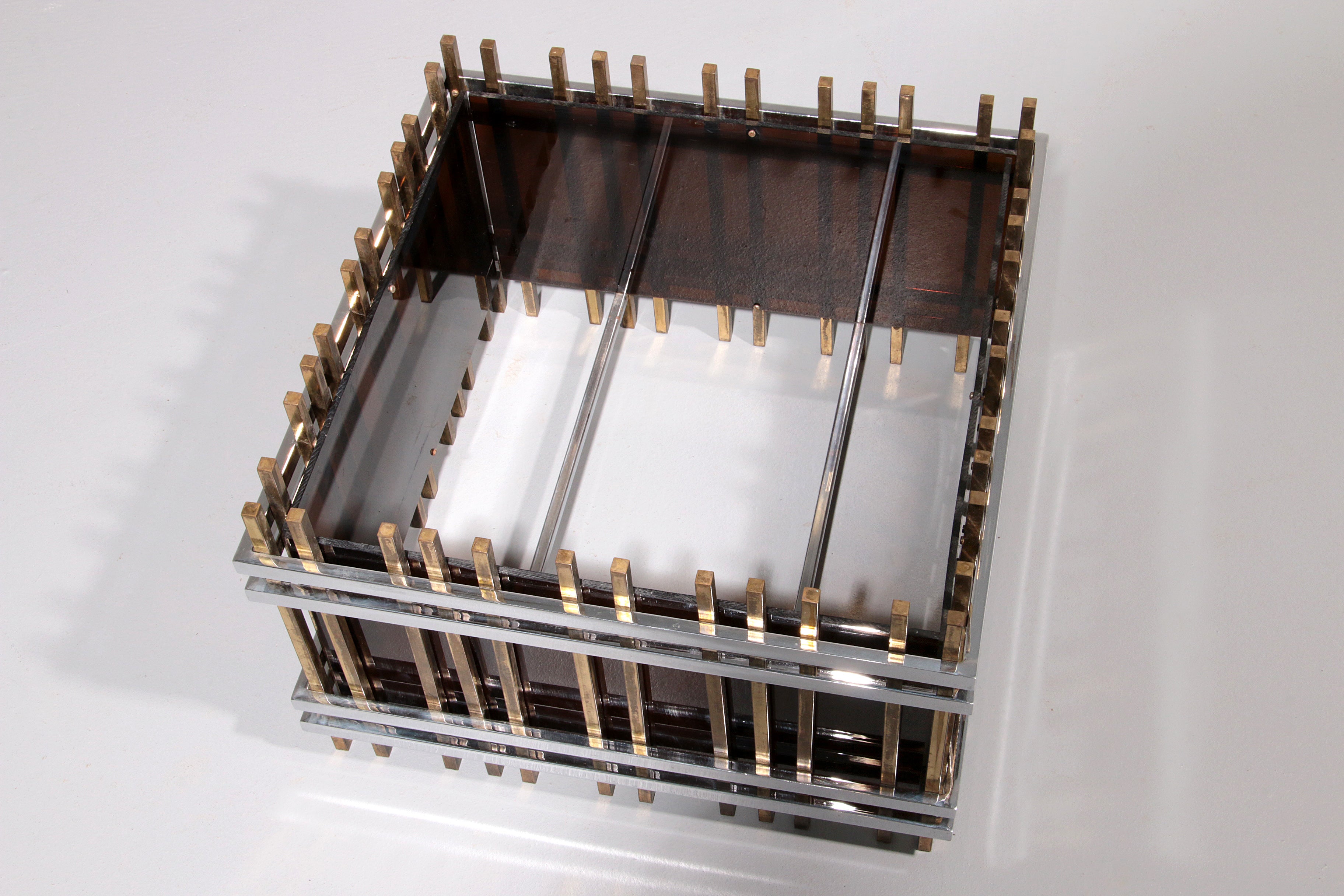 Italian Modernist “Fioriera” Planter Attributed to Romeo Rega – Brass, Chrome &  Acrylic