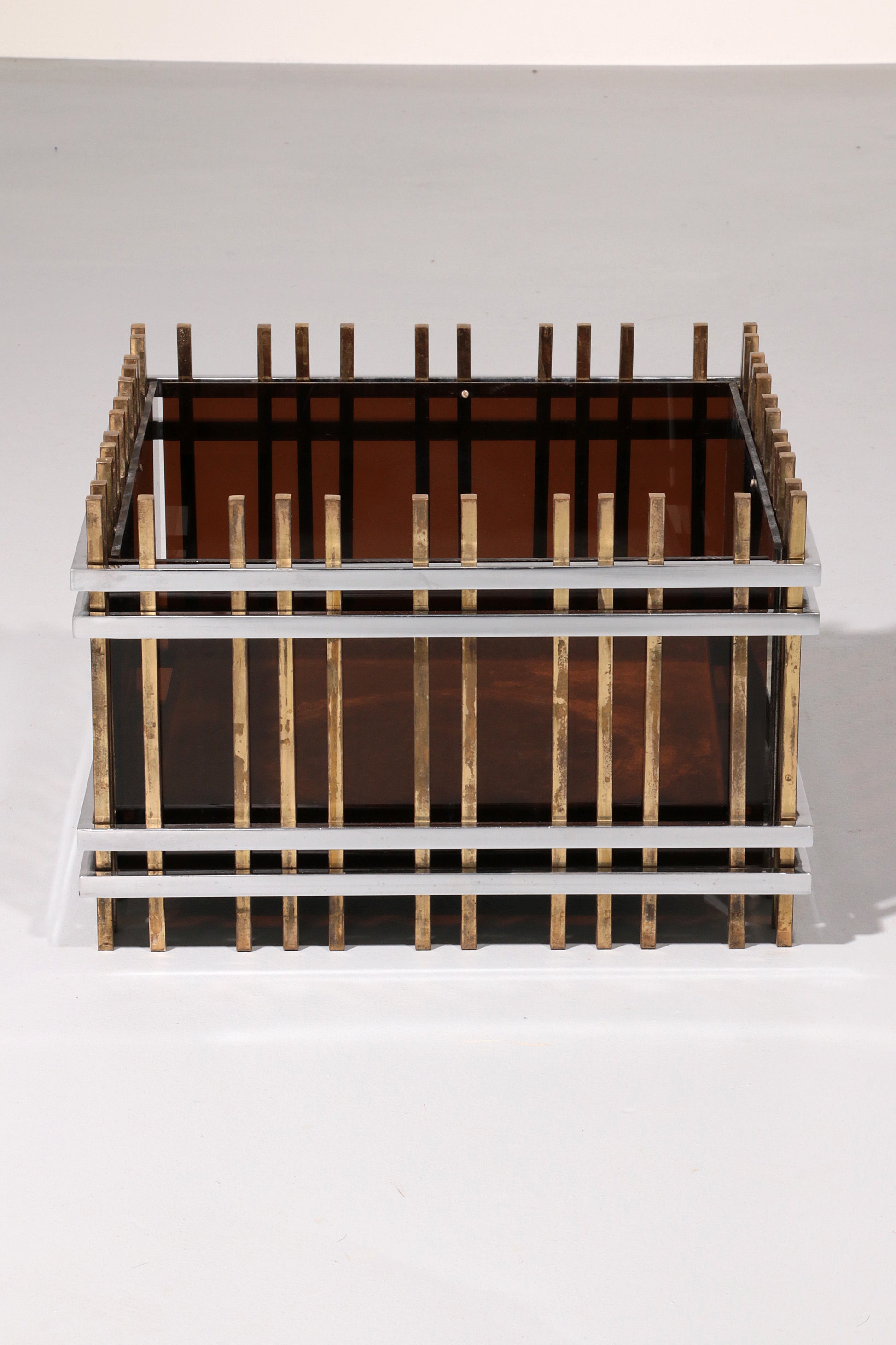 Italian Modernist “Fioriera” Planter Attributed to Romeo Rega – Brass, Chrome &  Acrylic