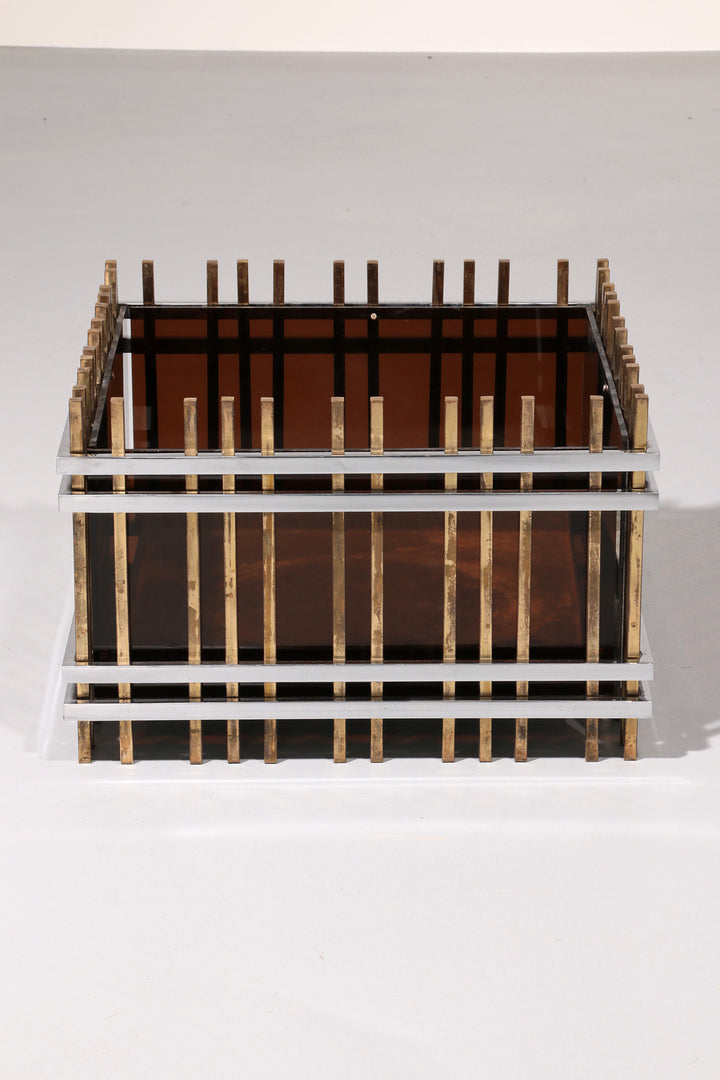 Italian Modernist “Fioriera” Planter Attributed to Romeo Rega – Brass, Chrome &  Acrylic