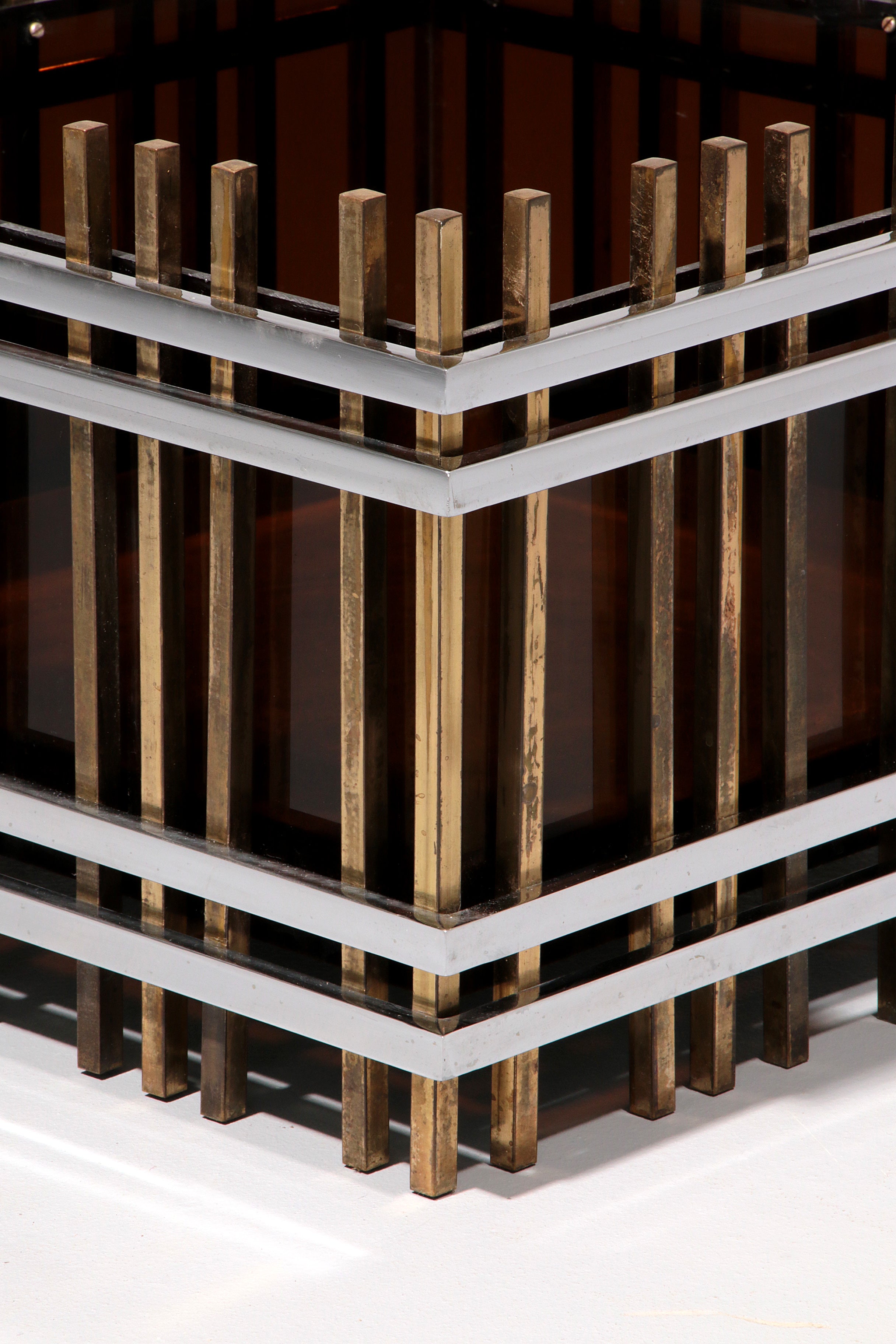 Italian Modernist “Fioriera” Planter Attributed to Romeo Rega – Brass, Chrome &  Acrylic