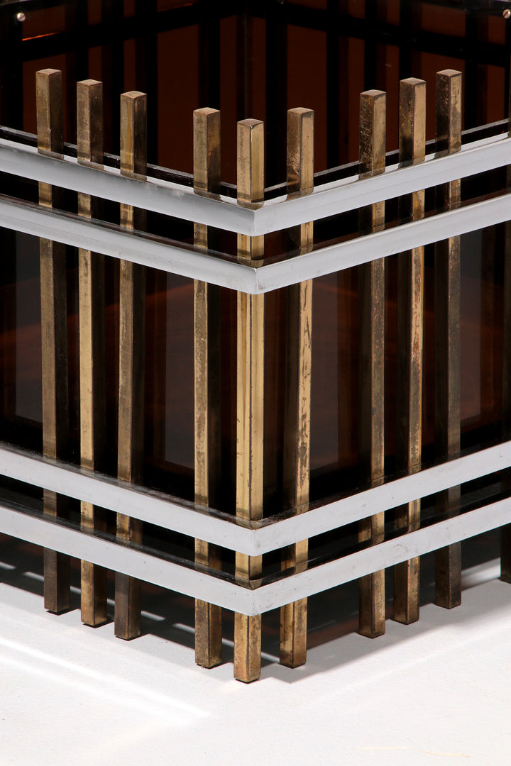 Italian Modernist “Fioriera” Planter Attributed to Romeo Rega – Brass, Chrome &  Acrylic