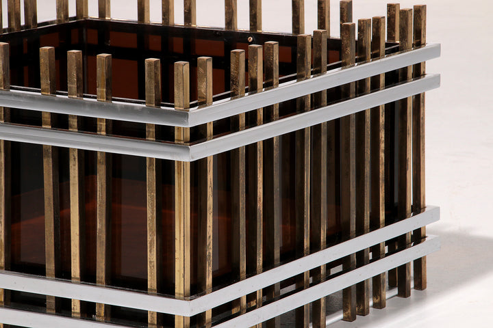 Italian Modernist “Fioriera” Planter Attributed to Romeo Rega – Brass, Chrome &  Acrylic