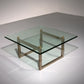 Peter Ghyczy Glass Coffee Table with Stainless Steel Frame Biri T29