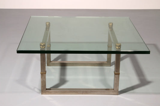 Peter Ghyczy Glass Coffee Table with Stainless Steel Frame Biri T29