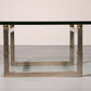 Peter Ghyczy Glass Coffee Table with Stainless Steel Frame Biri T29