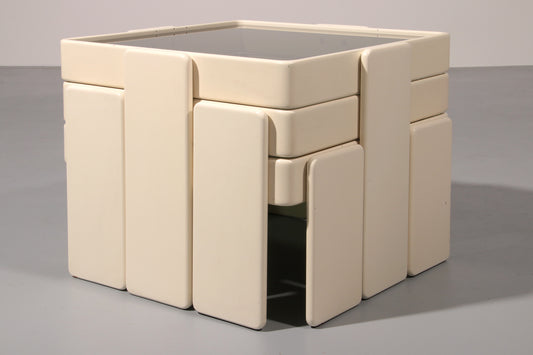 Gianfranco Frattini Stacking Tables for Cassina – Original Off-White Lacquer