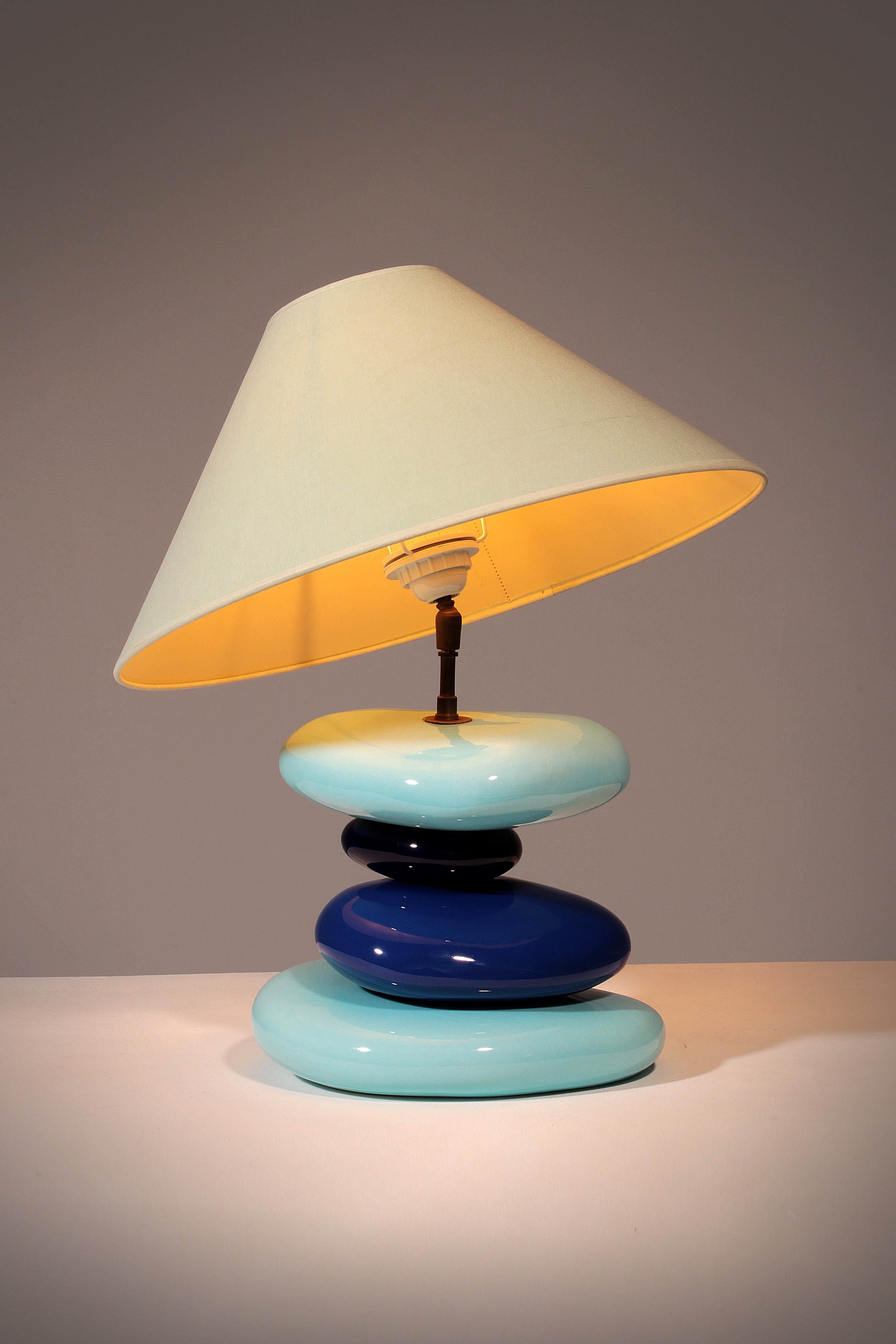 France Pebble table lamp by François Chatain, 1980s