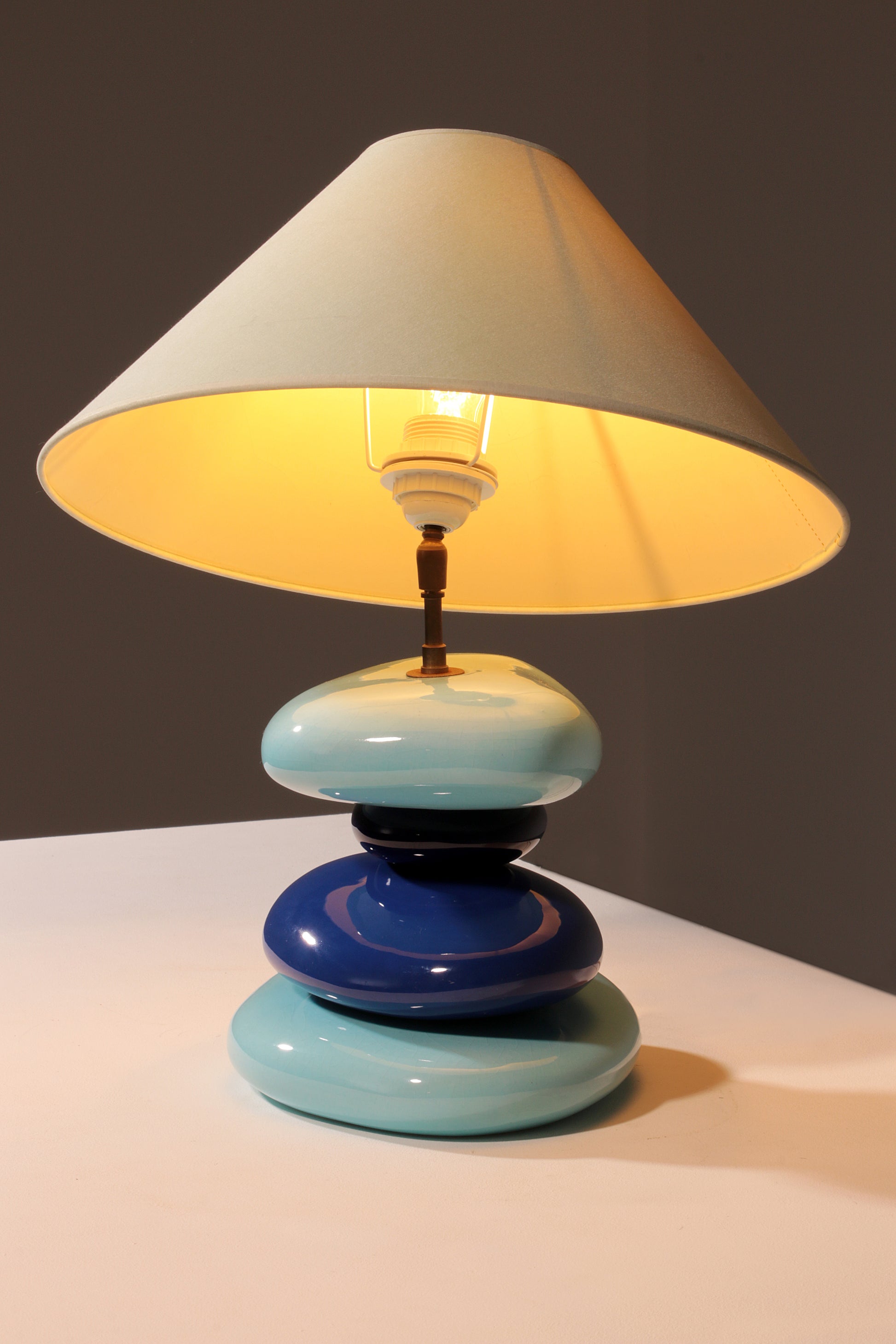 France Pebble table lamp by François Chatain, 1980s