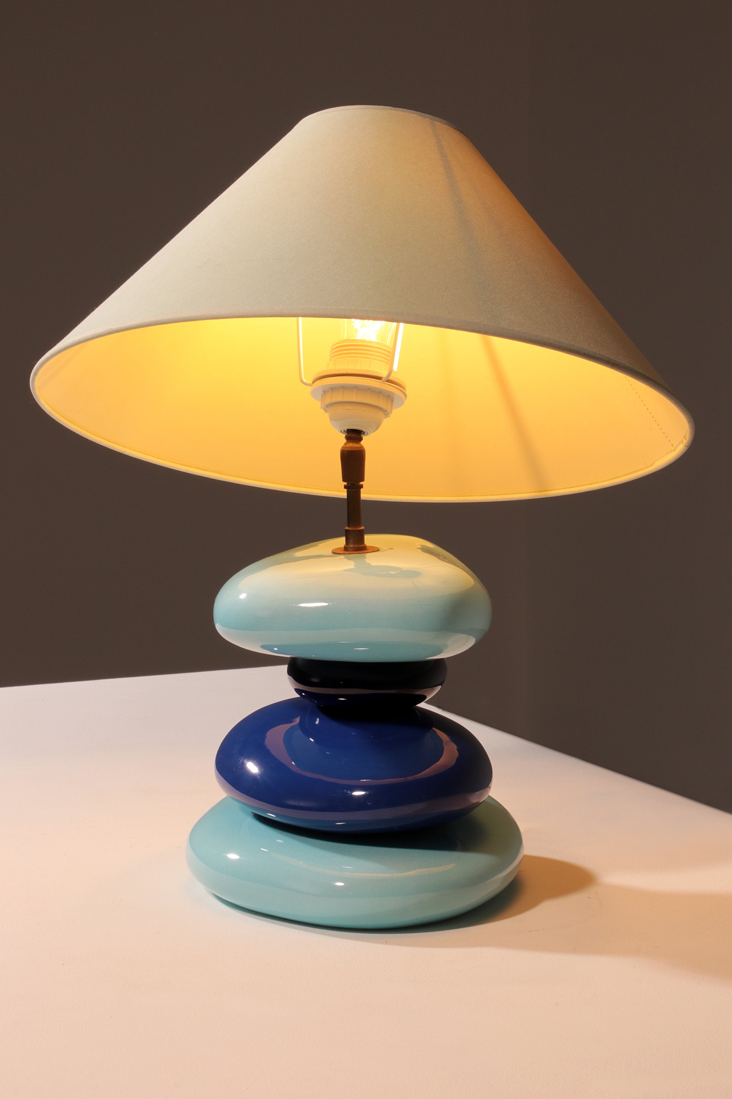 France Pebble table lamp by François Chatain, 1980s