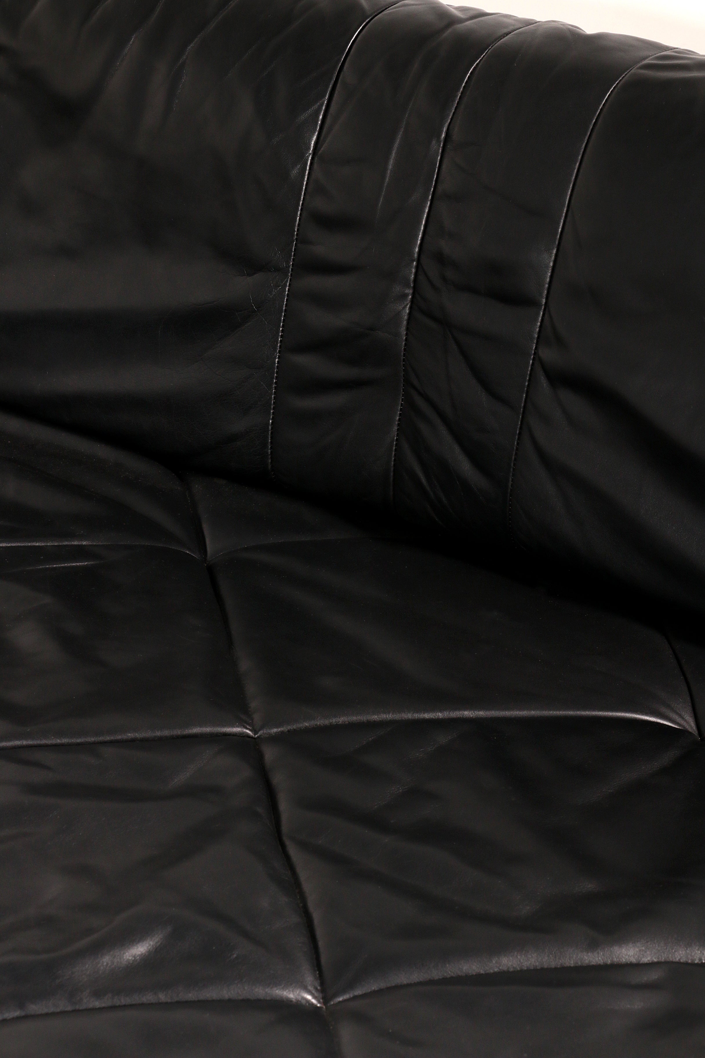 Luxury Black Leather Modular Sofa – 4 Separate Elements.