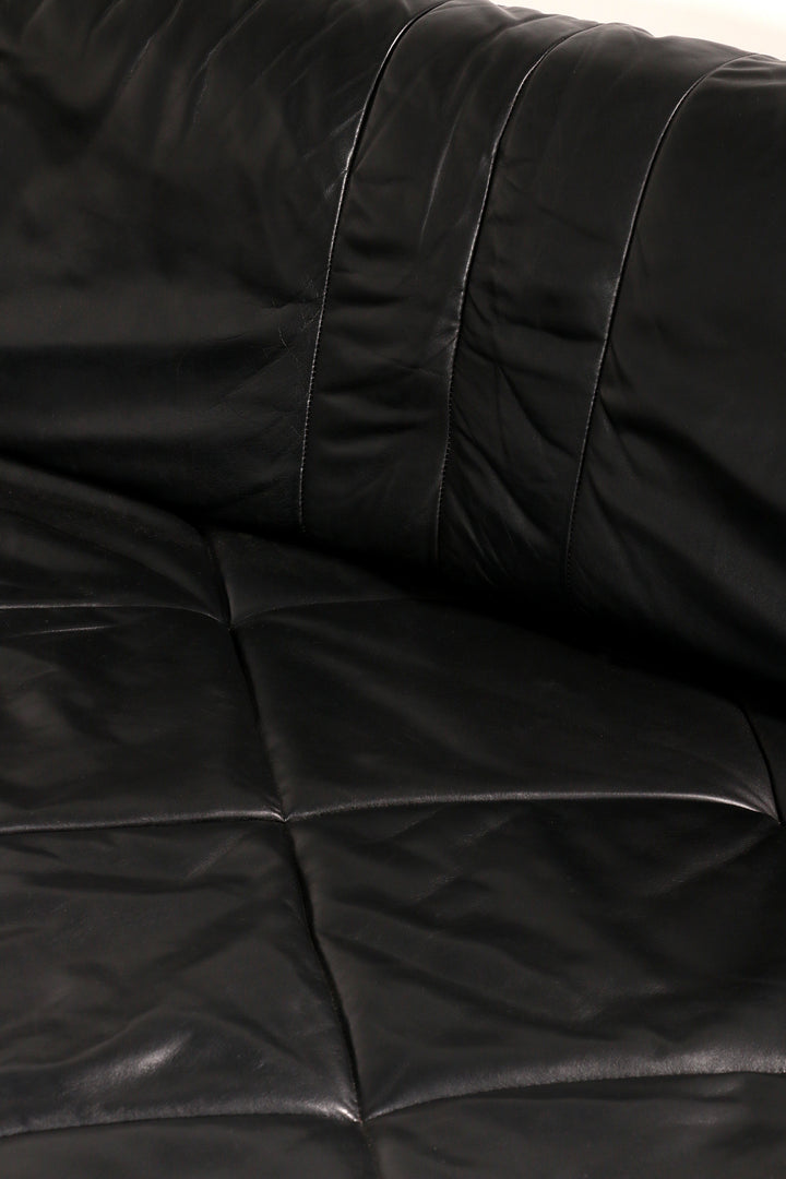 Luxury Black Leather Modular Sofa – 4 Separate Elements.
