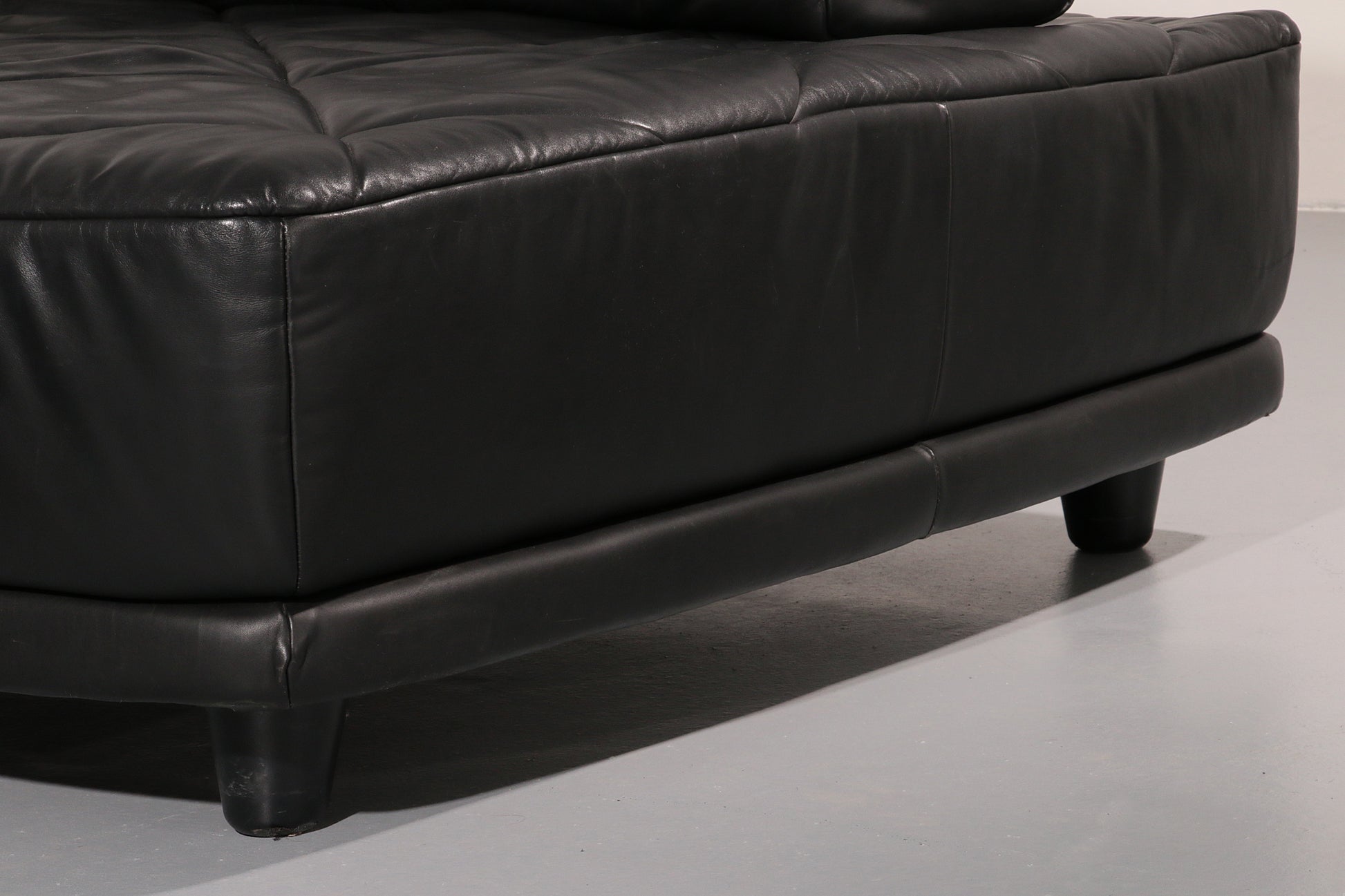 Luxury Black Leather Modular Sofa – 4 Separate Elements.