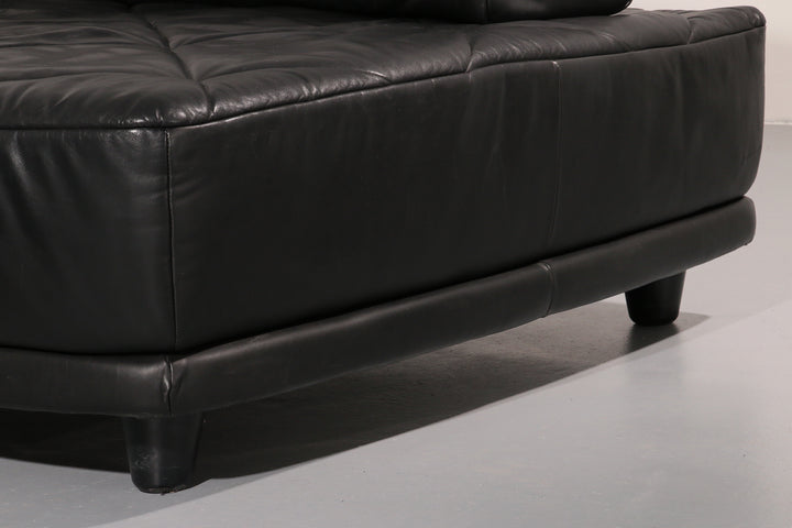 Luxury Black Leather Modular Sofa – 4 Separate Elements.