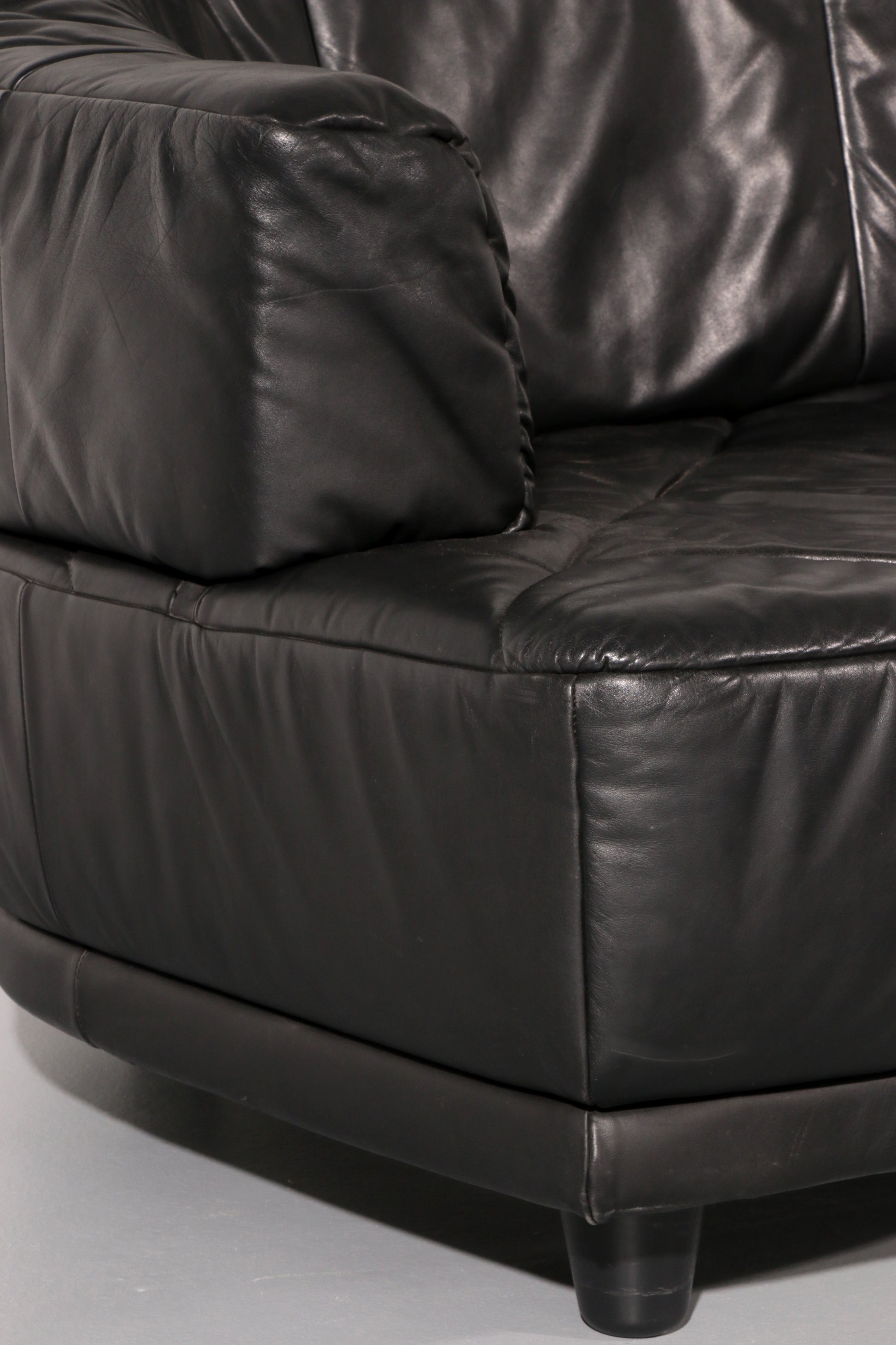 Luxury Black Leather Modular Sofa – 4 Separate Elements.