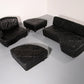 Luxury Black Leather Modular Sofa – 4 Separate Elements.