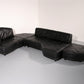 Luxury Black Leather Modular Sofa – 4 Separate Elements.