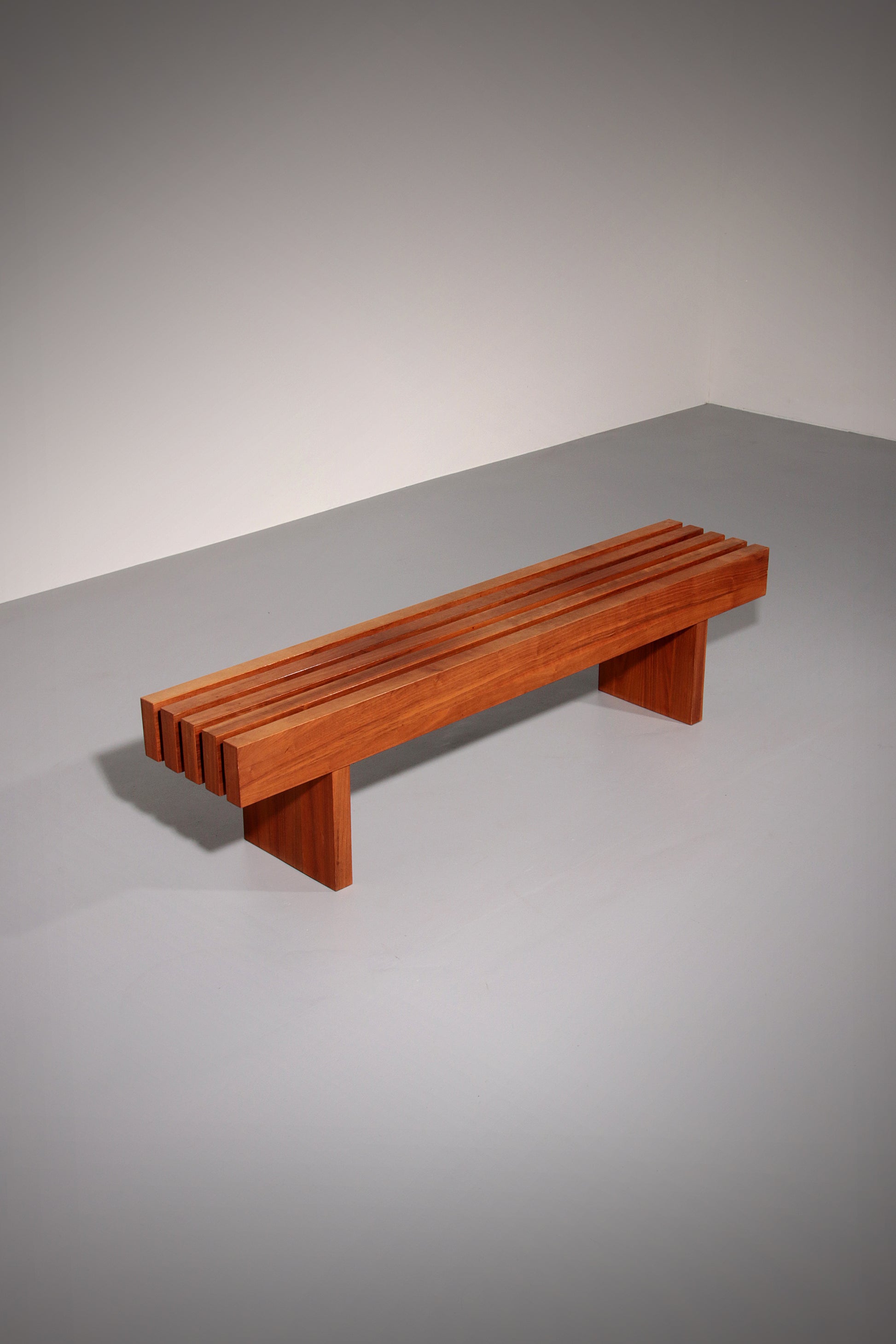 Italian Teak Bench from the 1970s – 180 cm Mid-Century Elegance
