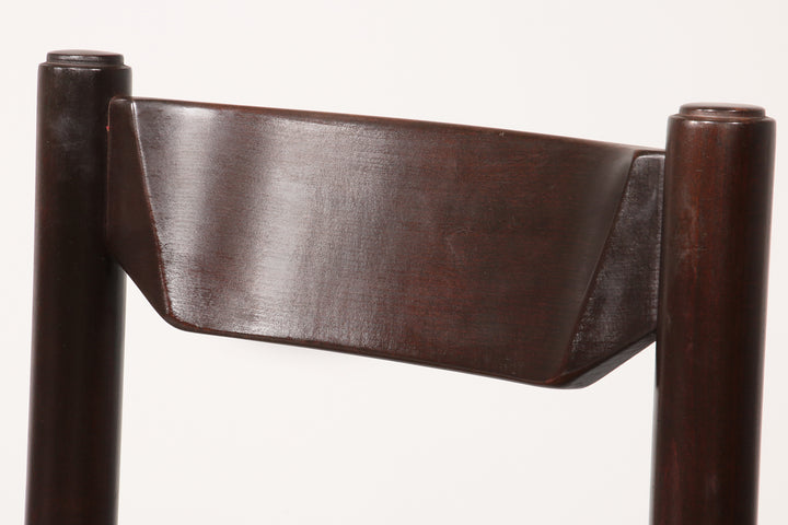 Dining Set inspired by Vico Magistretti, featuring six elegantly re-caned chairs and table.