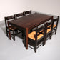 Dining Set inspired by Vico Magistretti, featuring six elegantly re-caned chairs and table.