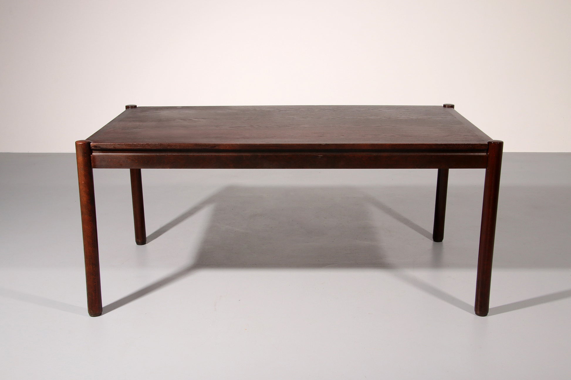 Dining Set inspired by Vico Magistretti, featuring six elegantly re-caned chairs and table.