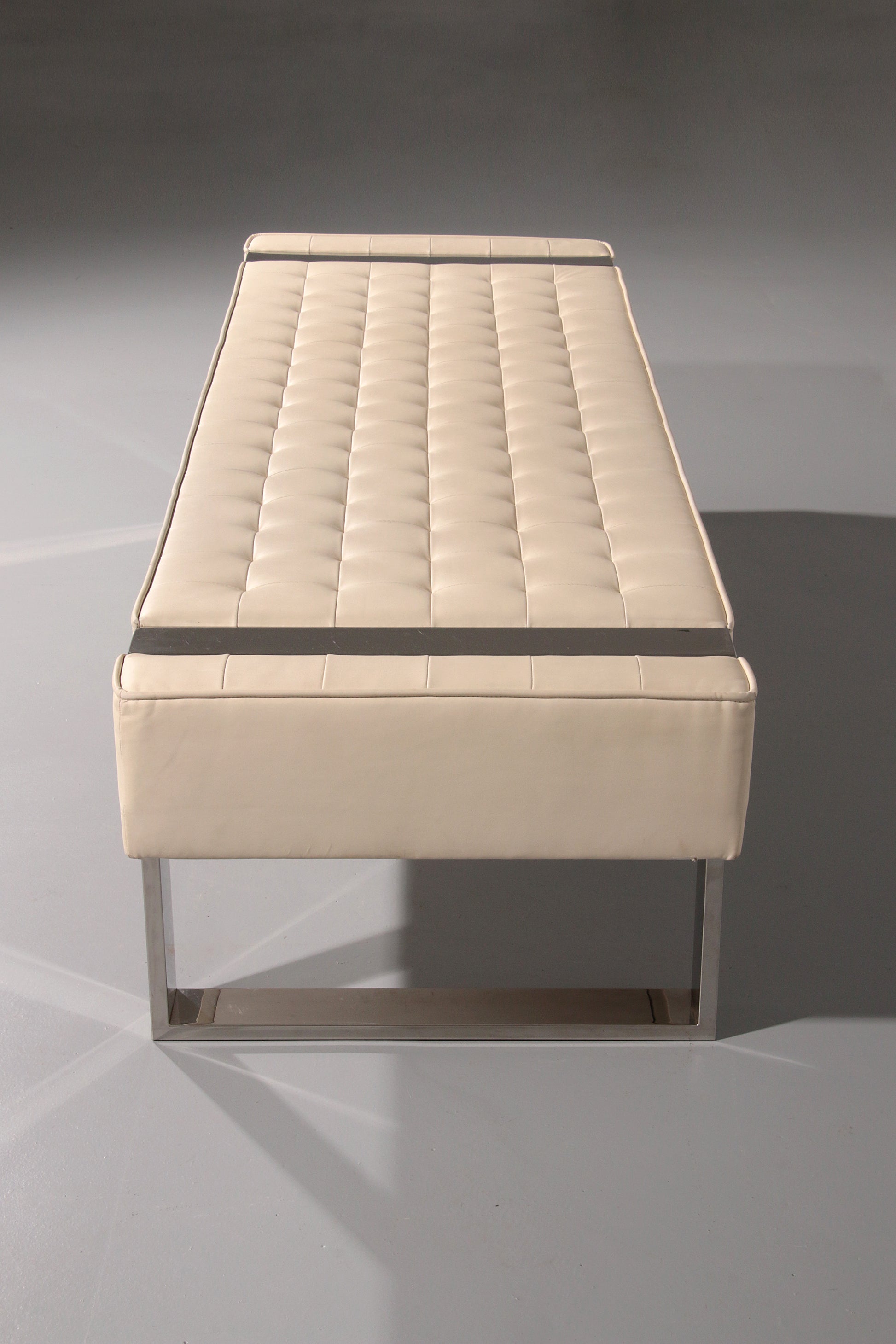 Leather Bench with Chrome Base from Germany 1980