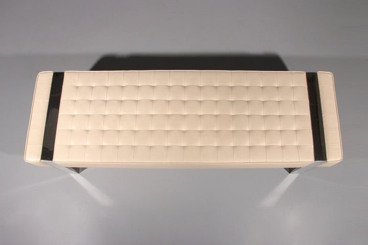Leather Bench with Chrome Base from Germany 1980