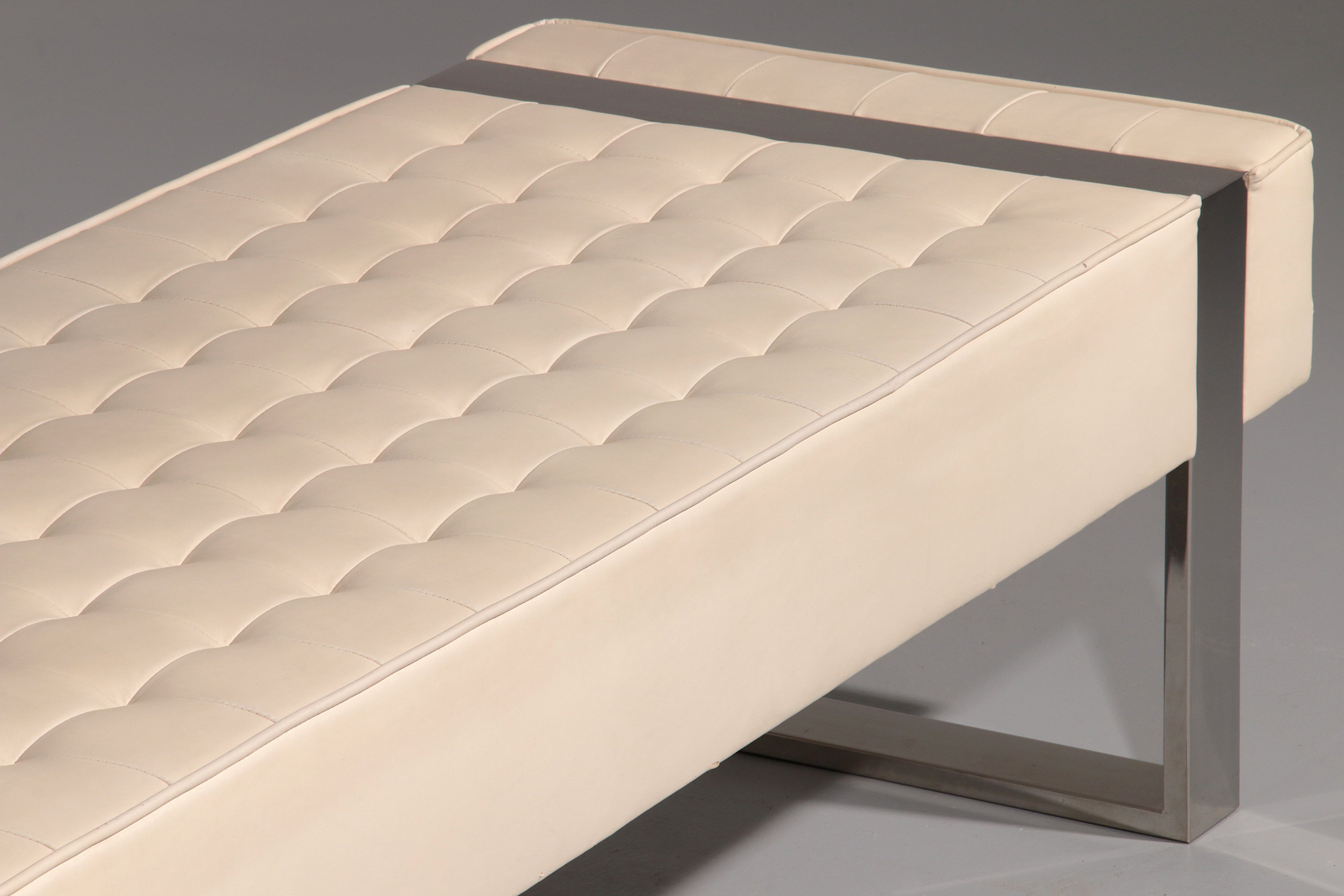 Leather Bench with Chrome Base from Germany 1980