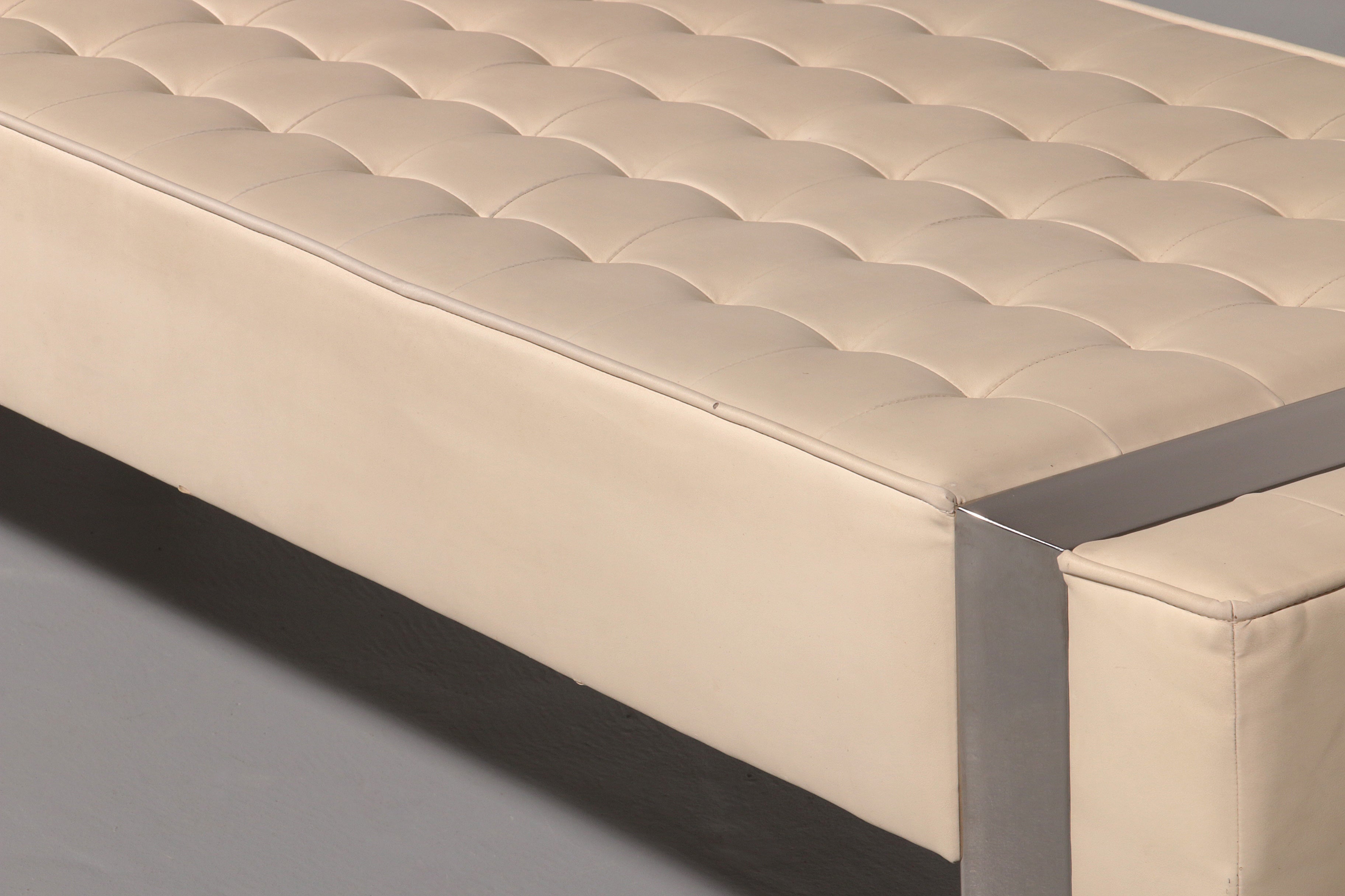 Leather Bench with Chrome Base from Germany 1980