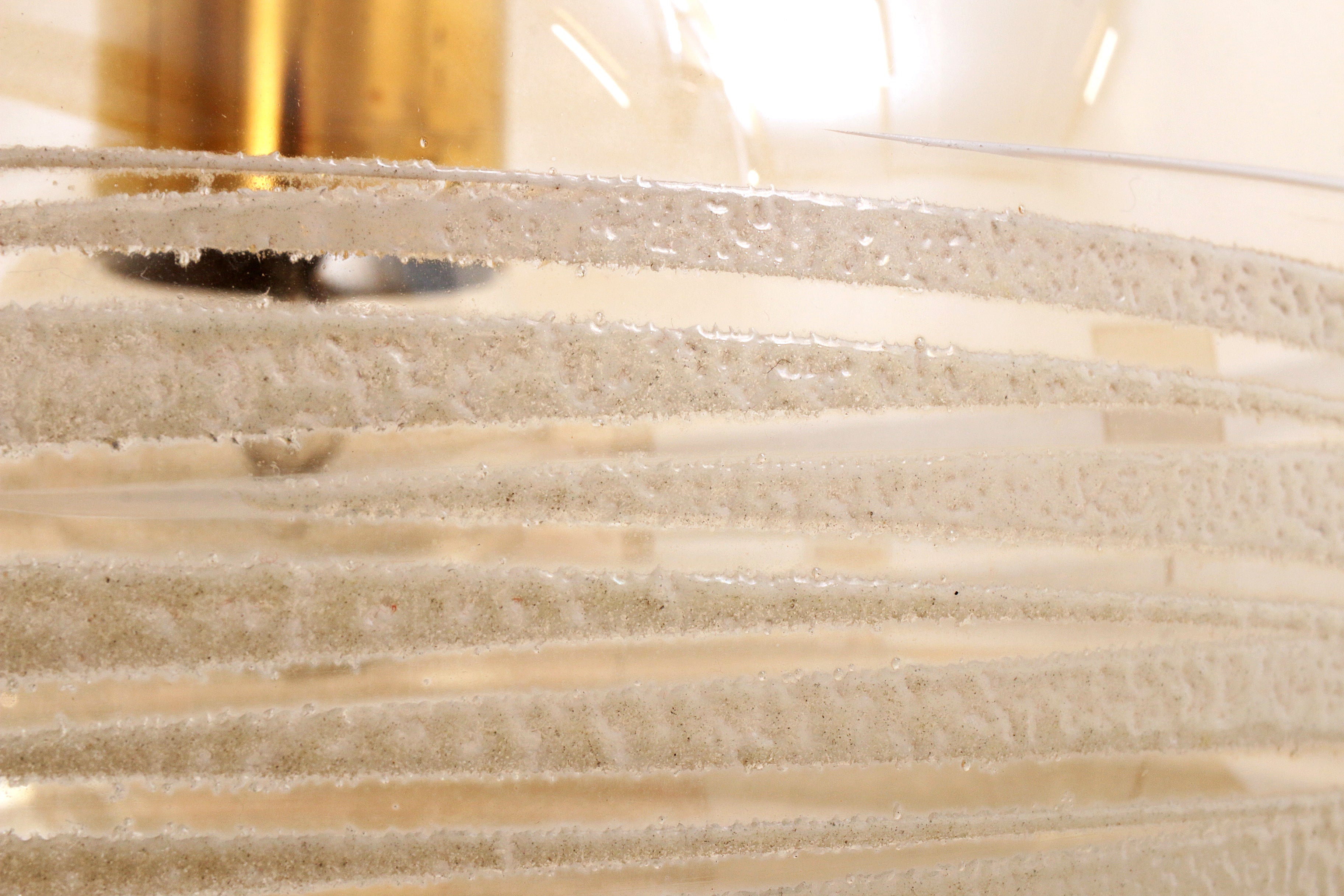 Glashütte Limburg Hanging Lamp  Amber Glass, 1960s