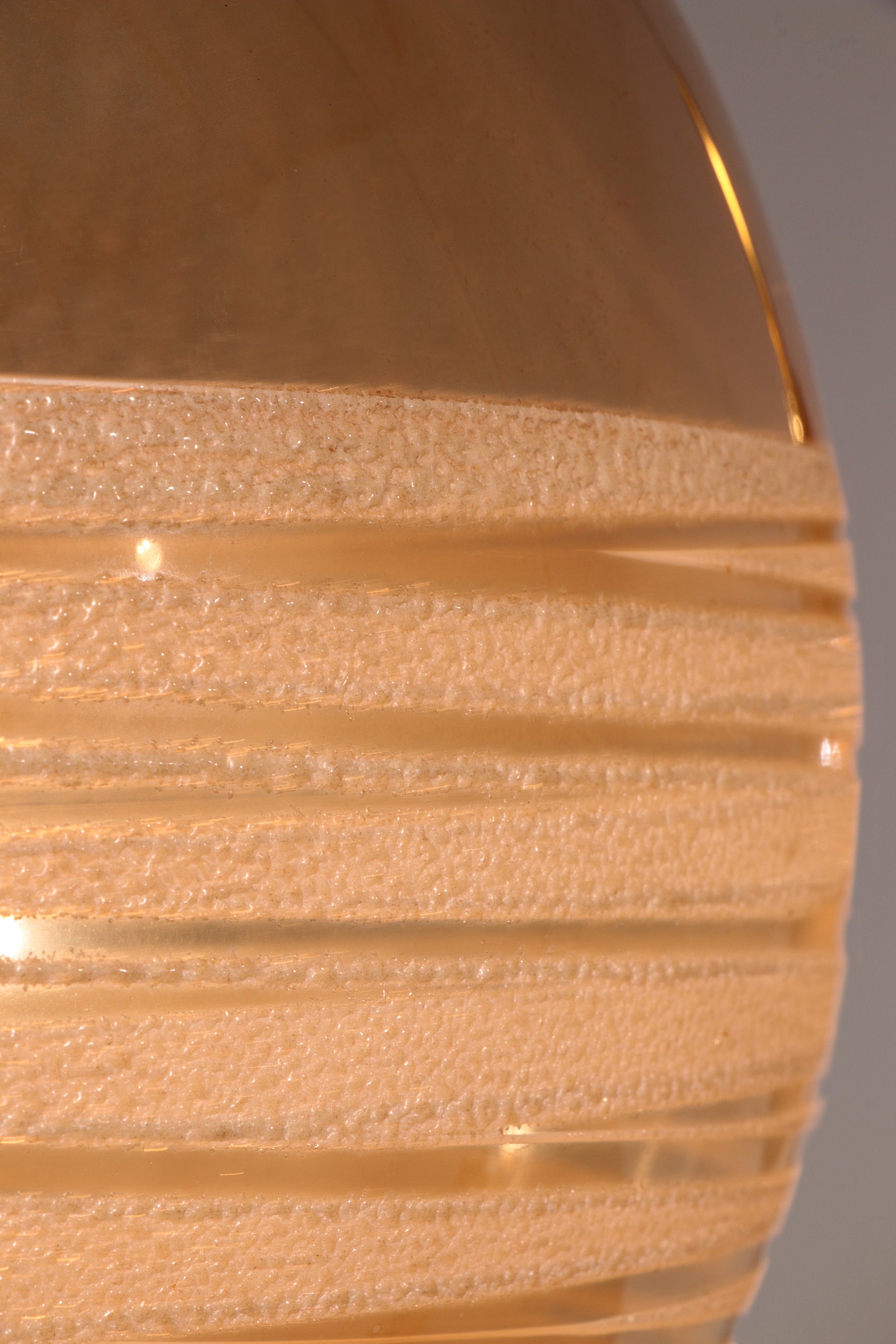 Glashütte Limburg Hanging Lamp  Amber Glass, 1960s