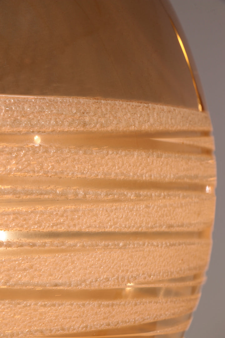 Glashütte Limburg Hanging Lamp  Amber Glass, 1960s