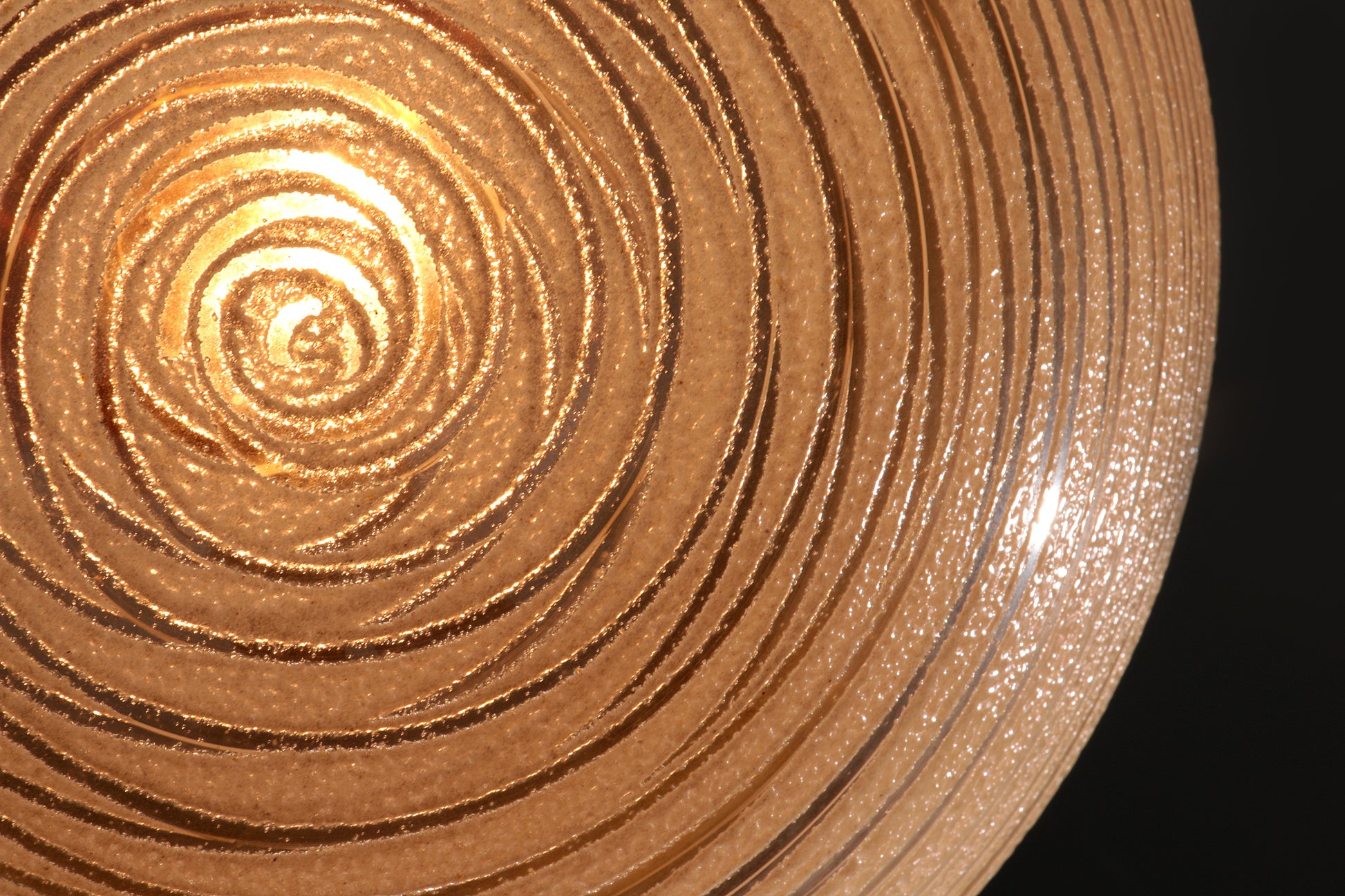 Glashütte Limburg Hanging Lamp  Amber Glass, 1960s