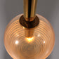 Glashütte Limburg Hanging Lamp  Amber Glass, 1960s