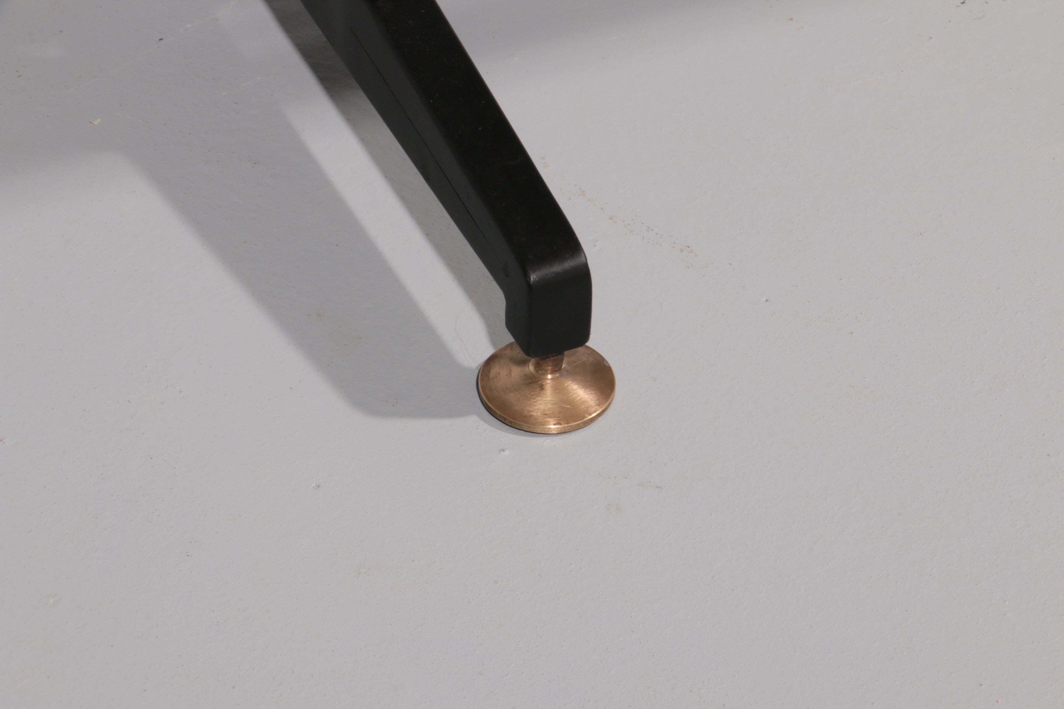 Mid-Century Italian Bench 1960s with Black Metal Frame,and Solid Teak Slats