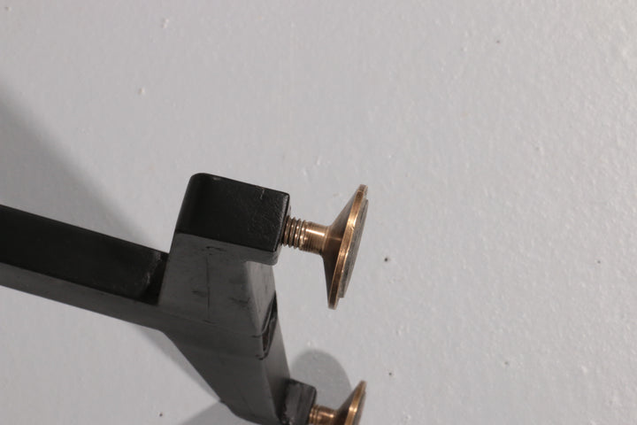 Mid-Century Italian Bench 1960s with Black Metal Frame,and Solid Teak Slats