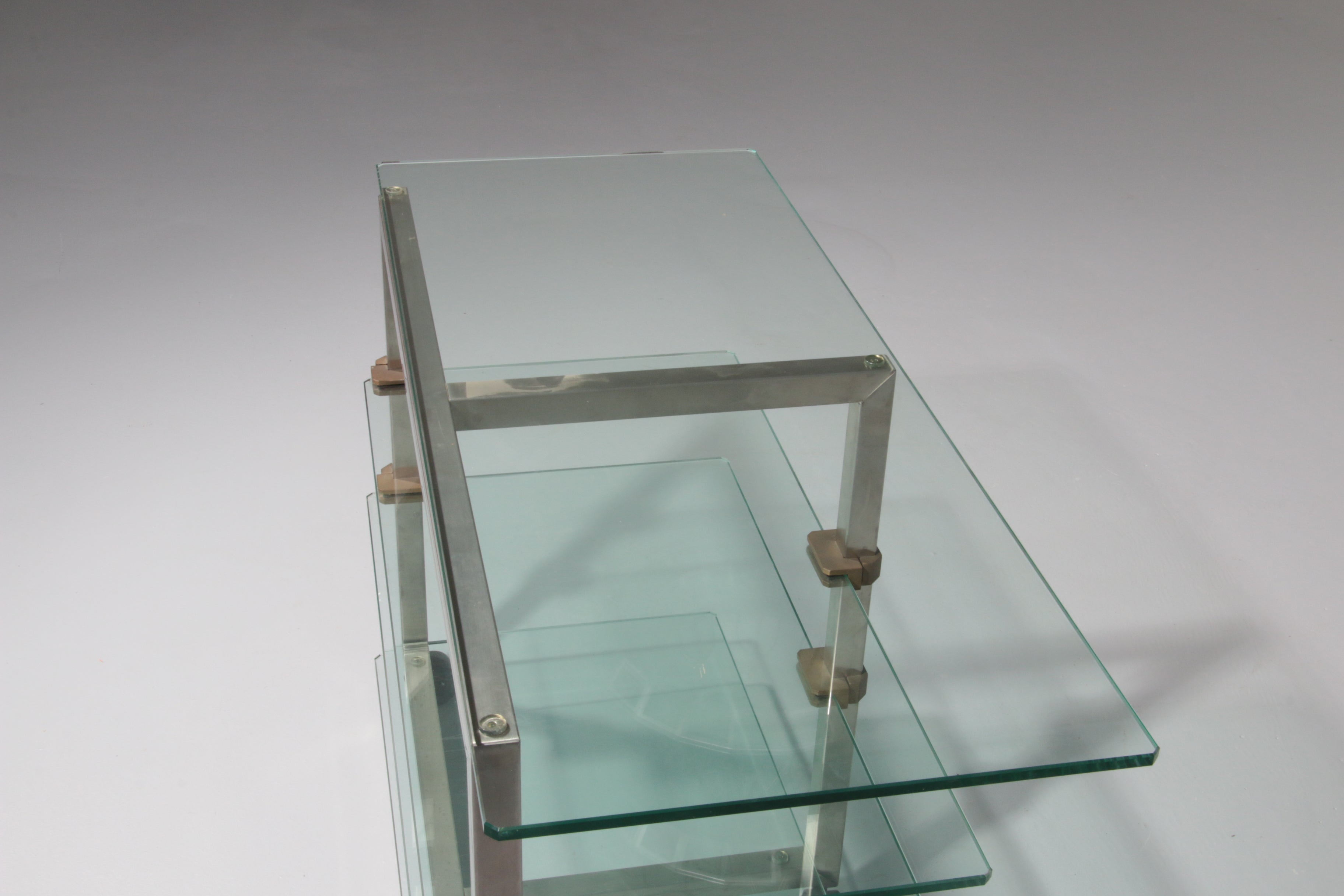 Rare 1970s Peter Ghyzcy  Side Table on Wheels