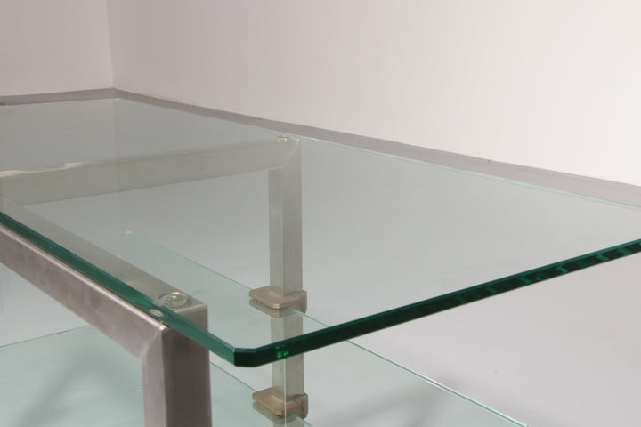 Rare 1970s Peter Ghyzcy  Side Table on Wheels