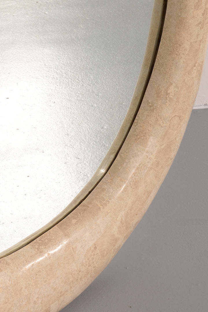 Very big Monumental Italian Travertine Mosaic Mirror, Circa 1960