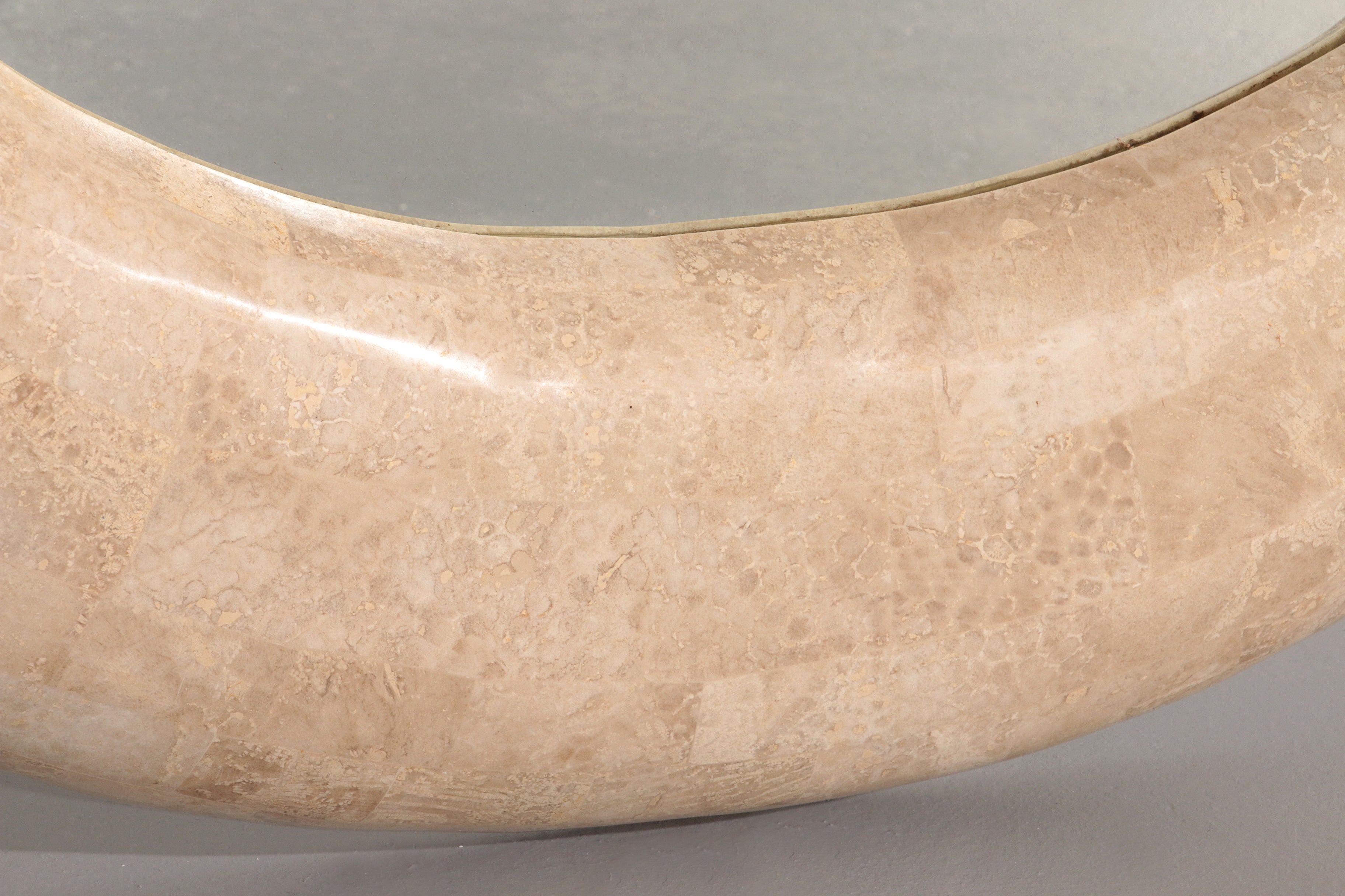 Very big Monumental Italian Travertine Mosaic Mirror, Circa 1960