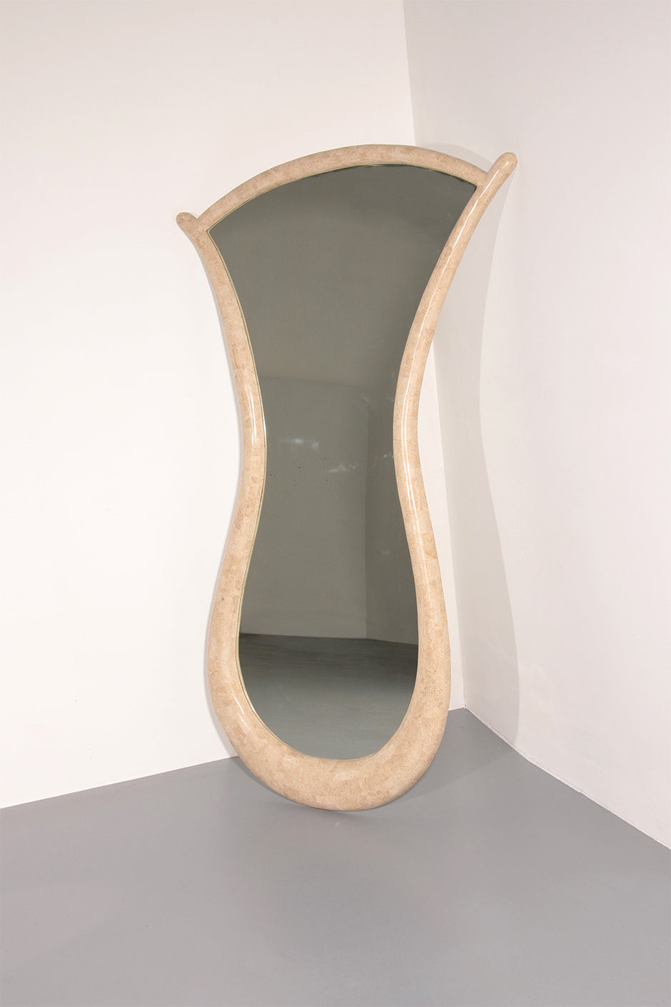 Very big Monumental Italian Travertine Mosaic Mirror, Circa 1960