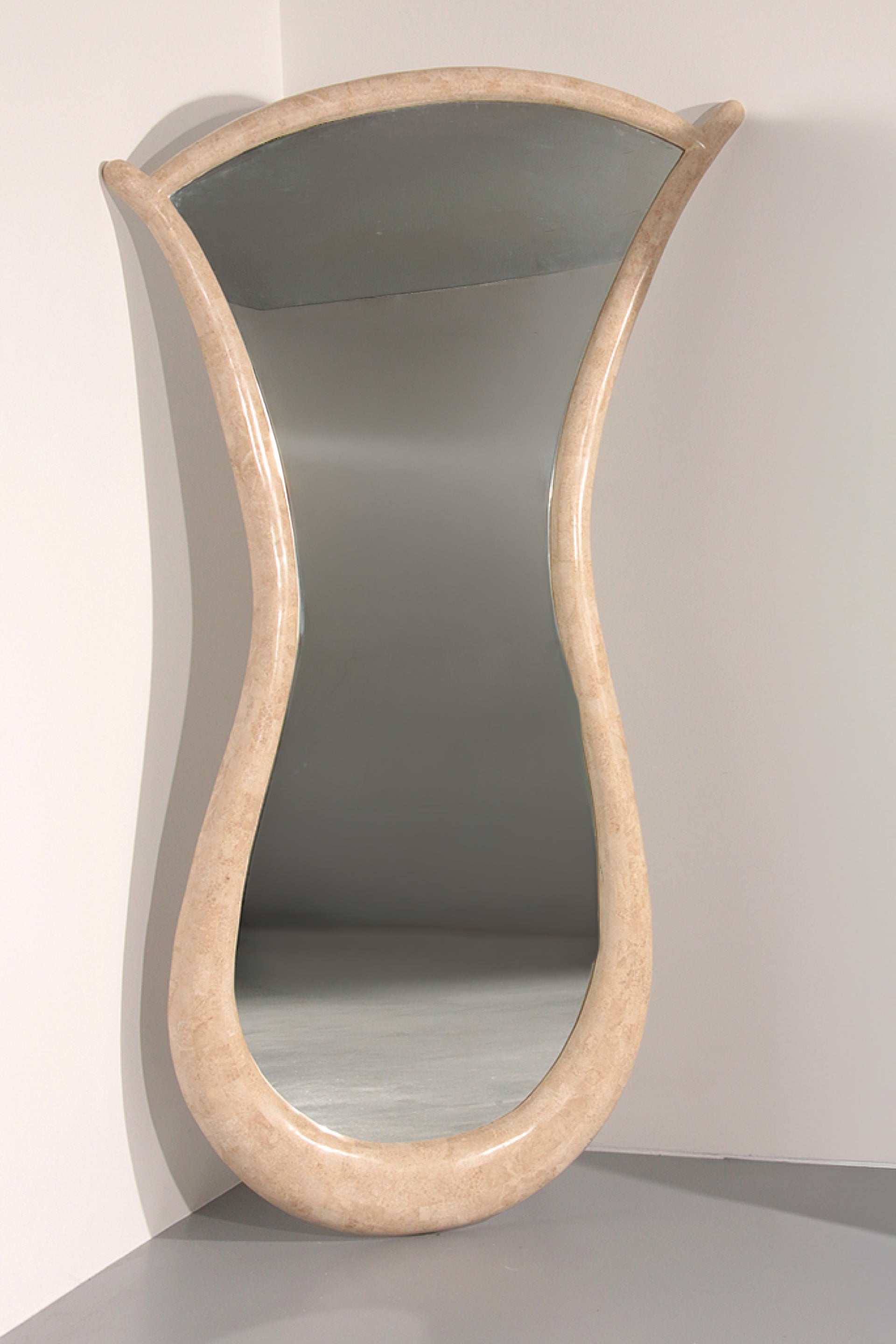 Very big Monumental Italian Travertine Mosaic Mirror, Circa 1960