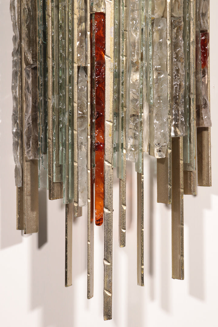 Italian Brutalist Sculptural Wall Lamp by Biancardi & Jordan for Poliarte, 1970s